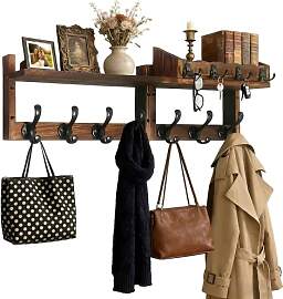 AJIEQAQ Wandgarderobe aus Holz für die Wand mit