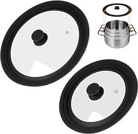 Akicderu Universaldeckel 2er-Set, Pfannendeckel,