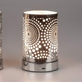 Akku Tischlampe KREISE Zylinder dimmbar H. 16cm