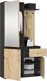 AKORD Garderoben-Set ENTRO Schwarz 95 cm -