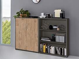 Aktenschrank in Anthrazit Gold Harbor Oak Office