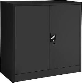Aktenschrank mit 3 Böden 90x40x90 cm - schwarz