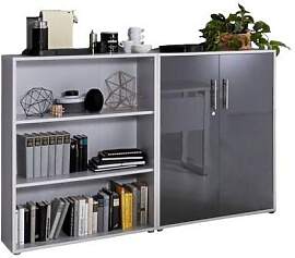 Aktenschrank Office Edition Sw Set 1 niedrig Grau