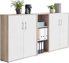Aktenschrank Office Edition Sw Set 8 Weiß/Sonoma