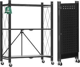 ALANNG Klappregal mit Rädern - Standregal mit 3