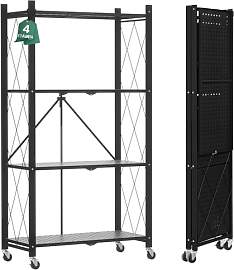 ALANNG Klappregal mit Rädern - Standregal mit 4