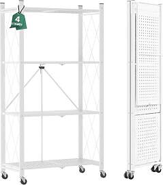 ALANNG Klappregal mit Rädern - Standregal mit 4