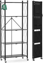 ALANNG Klappregal mit Rädern - Standregal mit 5