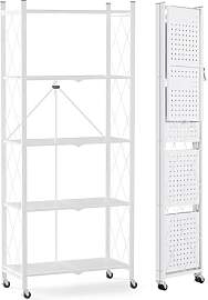 ALANNG Klappregal mit Rädern - Standregal mit 5