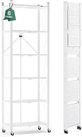 ALANNG Klappregal mit Rädern - Standregal mit 6