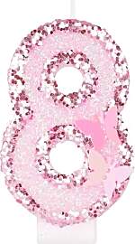 Alaoo Geburtstagskerzen Zahlen 8, Rosa