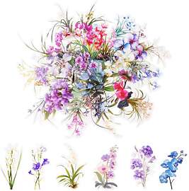 Alaoo Wasserfeste Sticker Blumen,150 Stück
