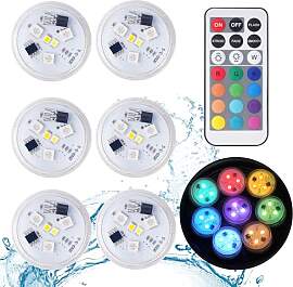 ALED LIGHT 6pcs Unterwasser Lichter Mini Licht RGB 