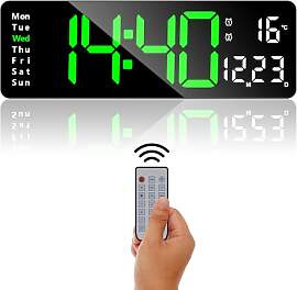 ALEENFOON Digitale Wanduhr, 13" Große