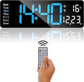 ALEENFOON Digitale Wanduhr, 13" Große