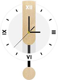 ALEENFOON Wanduhr Acryl und Holz Geräuschlos,