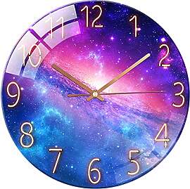ALEENFOON Wanduhr aus Glas 30cm Lautlos Nicht