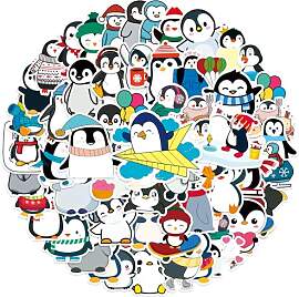 Alethron 100 Stück Pinguin Sticker, Süße