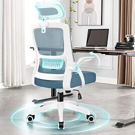 ALFORDSON Bürostuhl, Sessel mit Kopfstütze,