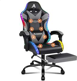 ALFORDSON Gaming-Stuhl Massage LED Gamer-Stühle,