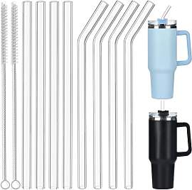 ALINK Glasstrohhalme 31cm Lange Durchmesser 1cm