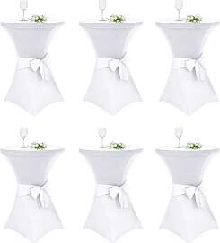 Alishomtll 6er Set Stehtisch Hussen mit Schleife,