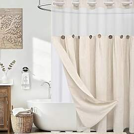 Alishomtll Duschvorhang 180x185cm, Beige