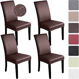 Alishomtll Stretch PU Stuhlhussen 4er Set