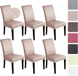 Alishomtll Stretch PU Stuhlhussen 6er Set