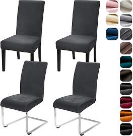 Alishomtll Stretch Samt Stuhlhussen 4er Set
