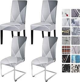 Alishomtll Stretch Stuhlhussen 4er/6er Set Grau