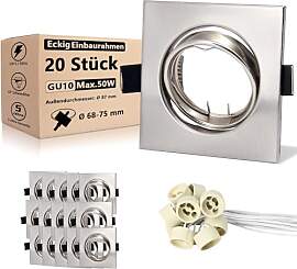 Allesgute 20er Einbaustrahler Rahmen GU10 Set