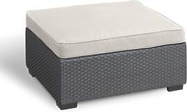 Allibert Gartenmöbel Rattan Hocker mit Kissen