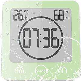 ALLOMN Badezimmer Uhr, LCD Digital Dusche Wecker