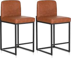 ALPHA HOME Barhocker 2er Set Barhocker mit Lehne