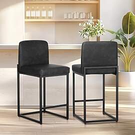 ALPHA HOME Barhocker 2er Set Barhocker mit Lehne