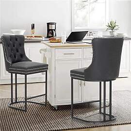 ALPHA HOME Thekenhöhe 2er Set Barhocker, Moderne