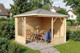 Alpholz 5-Eck Pavillon Maik-28 aus naturbelassenem 