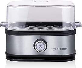 ALPINA Eierkocher, 210 Watt, Silber-Schwarz
