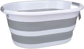 Alpina - Wäschekorb in Grau/ Weiß - 27 l