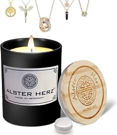*ALSTER HERZ* Schmuckkerze, Kerze im Glas mit