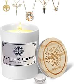 *ALSTER HERZ* Schmuckkerze, Kerze im Glas mit