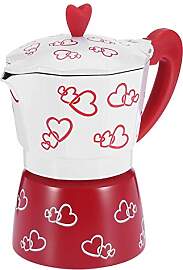 Aluminium-Espressomaschine mit Herd - Rotes Herz