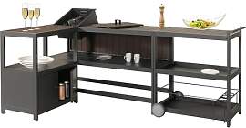 Aluminium Outdoor-Küche 3-teilig HWC-M64,