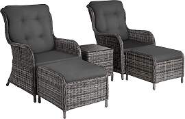 Aluminium Rattan Sitzgruppe Benissa 2+2 -