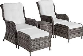 Aluminium Rattan Sitzgruppe Benissa 2+2 - grau