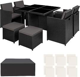 Aluminium Rattan Sitzgruppe Manhattan 4+4+1 mit