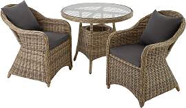 Aluminium Rattan Sitzgruppe Zürich 2+1 - natur