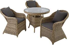Aluminium Rattan Sitzgruppe Zürich 3+1 - natur