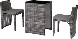 Aluminium Rattanset Bistro Hamburg - grau